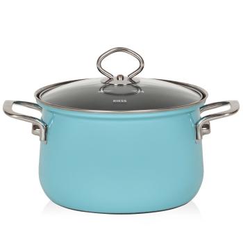 Riess Fleischtopf mit Glasdeckel, Nouvelle Kristallblau